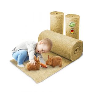 Tapis pour rongeurs en chanvre 100 % bio sur un rouleau de 5 m de longueur, 50 cm de largeur, 5 mm d'épaisseur (TM System, neuf)