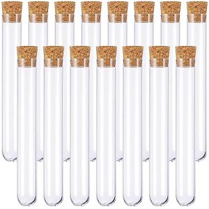 15 Pièces Tube a Essai Plastique,Tube Plastique Transparent,Eprouvette Plastique,Fiole Plastique,Tubes à Essais de Laboratoire,avec Bouchon Liège,pour Plante,Bonbons,Epice,Echantillon,12×75mm (Zhen Xin shop, neuf)
