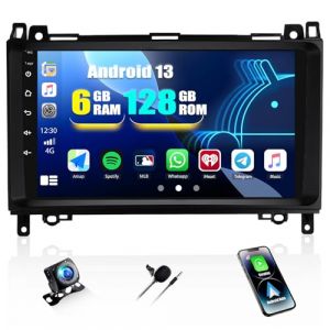 [6+128G 8-Core] CAMECHO Android 13 Autoradio pour Mercedes Benz B-Class W245 Viano Vito W639 Sprinter DSP Carplay sans Fil, 9" Bluetooth Radio Auto GPS WiFi FM/RDS Mirrorlink 2USB+Mic/Caméra de recul (Icamecho, neuf)