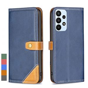 Klapber Coque pour Samsung Galaxy A23 5G Etui Housse Cuir pour Galaxy A23 5G &Eacute;tuis &agrave; Rabat Pochettes avec Fentes Cartes Protecteur Silicone Souple Ceinture &eacute;tuis pour Samsung A23 5G, Bleu (Yuemmy, neuf)