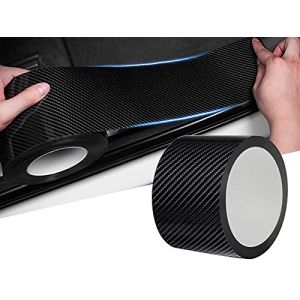5D Autocollant Protection Bord Porte Voiture De Film Protecteur De Fibre De Carbone,Autocollant Universel De Protection De Voiture Bumper Anti Scratch Door Edge Film(Noir de fibre de carbone, 7cmX10m) (mingshang-LM, neuf)