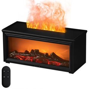 Diffuseur d'Huiles Essentielles pour Chemin&eacute;e avec T&eacute;l&eacute;commande, 280ml Flamme 7 Couleurs Aromath&eacute;rapie Brumisateur Humidificateur, Fonction Arr&ecirc;t Automatique (ZHIJUNDIANSHANG, neuf)