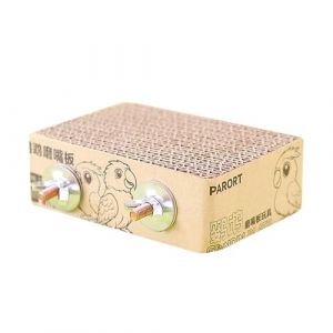 Perchoir en Carton pour Perroquets, Support pour Perchoir pour Oiseaux, Jouet &agrave; M&acirc;cher en Carton avec Fixation par Double Vis pour Perruches et Conures de Petite et Moyenne Taille, Calopsittes (Voda FR, neuf)