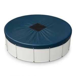 TERRE JARDIN - Bache Hivernage Piscine Hors Sol - B&acirc;che Piscine Ronde 3 m, 140 g/m&sup2; - Bache Protection 4 Saisons, Anti-UV, &Eacute;tanche - Filet d&rsquo;&Eacute;coulement 35 x 35 cm - Cordon de Serrage, Tendeur (Outillage de Saint Etienne, neuf)