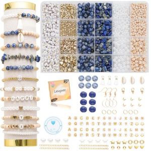 Perles Pour Bracelet Kit Bijoux Creation Adulte Creation Bijoux avec Lettres DIY Bracelet Collier Pendentif Charmes en Cristal,en Jade Imitant (U jewelry, neuf)