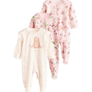 NEXT B&eacute;b&eacute; Fille Dors-Bien &agrave; Zip Double Sens b&eacute;b&eacute;, Lot de 3 Rose 3 Mois-6 Mois (Next Germany GmbH, neuf)