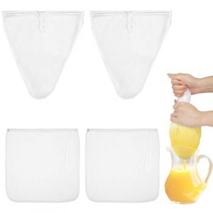 4 pièces sac a lait vegetal nylon,Sac a Lait Vegetal,Food filtre sac noix-baguettes Set & Vegetable lait filtre sac, lait Kéfir accessoires de cuisine essentiels, bonne qualité alimentaire grenat (hny1122, neuf)