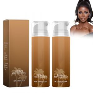 2 Pi&egrave;ces Natural Bronzer, Moisturising & Soothing Self-Tanning Milk, White Cream with Bronzing Effect for a Dark, Uniform, Natural and No Visible Marks, Convient &agrave; Tous les Types de Peau (YCHHY-EU, neuf)