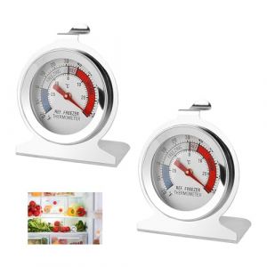 2 Pi&egrave;ces Thermom&egrave;tre Frigo Cong&eacute;lateur Acier Inox -30&deg;C &agrave; 30&deg;C -20&deg;F &agrave; 80&deg;F Cadran Grand Format Facile &agrave; Lire Thermometre M&eacute;canique pour R&eacute;frig&eacute;rateur Cong&eacute;lateur Cuisine Restauration (XiaoYuQing, neuf)