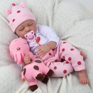 ZIYIUI 22 Pouce 55cm Poupee Reborn Fille Fait Vinyle Souple en Silicone Nouveau-n&eacute; Poup&eacute;e Reborn Baby Dolls Gar&ccedil;on Fille Jouets Cadeau d'anniversaire (ZDoll, neuf)