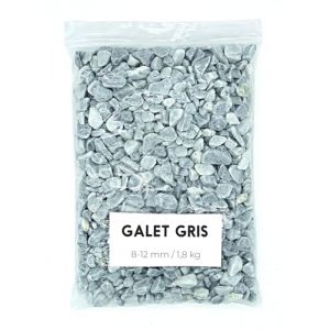 Galet Gris 1,8Kg - Galets Decoratif - Galet Aquarium - Cailloux Decoratif - Galets Jardin - Gravier Jardin Exterieur (8-12 mm) (TeaLife, neuf)