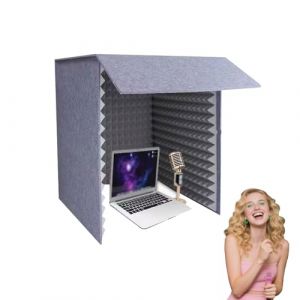 Cabine Enregistrement Portable, Bouclier de Microphone Professionnel, Cabine Vocale Portable pour Enregistrement Sonore, Panneaux Acoustiques, Mousse Insonorisante, Bouclier isolation Acoustique (YAYA store, neuf)