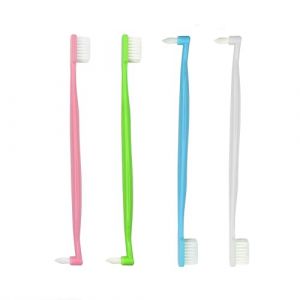 FloraVigo Lot de 4 brosses à dents orthodontiques double face en forme de V avec poils souples pour appareil dentaire et nettoyage des détails, élimination de la plaque dentaire et du tartre (couleurs (FloraVigo, neuf)