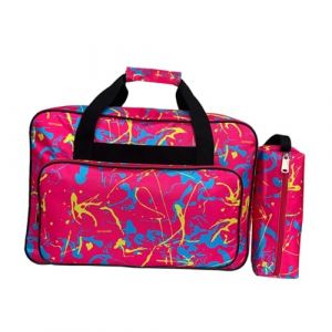 Harilla Housse de Transport pour Machine &agrave; Coudre, Sac de Rangement avec Poches Multiples et Poign&eacute;e, Sac de Sport Polyvalent, pour Transport, Stockage, avec Petite Pochette de Rangement, Rose Rouge (Harilla, neuf)