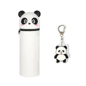 Trousse À Crayons Panda 1 Pièce Et Porte-Clés Panda 1 Pièce, Papeterie Mignonne, Trousse À Crayons Animal En Silicone, Trousse À Crayons Rétractable (LECH ZIOLO LTD, neuf)