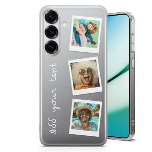 AMAZING Housse Personnalis&eacute;e pour Samsung Galaxy A16 5G - Coque Souple en TPU - Concevez Votre Coque avec Images, Photos, Texte - 3 Photos Style Polaroid (PrintAmazing, neuf)