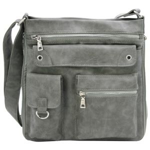 BAG STREET - Sac bandoulière femme, Sac d'épaule pour femme avec de nombreux compartiments - 32 x 32 x 14 cm, gris (Jennifer Jones GmbH, neuf)