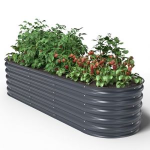 UNIGARDIA Potager Surélevé en Métal 200x60x43 cm - Bac Potager Extérieur Modulaire 6-en-1 - Jardinière Surélevée en Acier Premium, Inoxydable - Durée de Vie Minimum 20 Ans, Anthracite (Globalio, neuf)