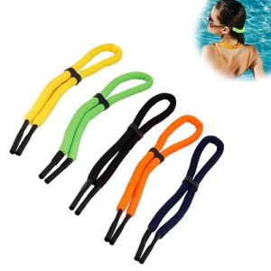 HERKINDNESS Cordon Lunette avec Flottabilité, 5 Pièces Attache Lunette Sport Réglable, Attache Lunette Enfant Antidérapante, pour Prévenir la Perte de Lunettes en Course, Natation, Surf (HERKINDNESS, neuf)