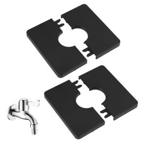 Cache-Tuyaux Carr&eacute;s Autocollants en Plastique ABS, 2 Pi&egrave;ces Rosace Mitigeur Douche Carr&eacute; Rosace Robinet Cache Tuyau pour Tuyau de 27mm de Diam&egrave;tre pour Couvrir Les Robinets et Les Trous dans Les Murs (RongHuaDaHui, neuf)