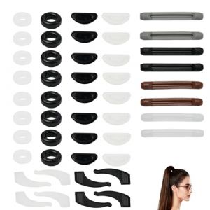 Aihoom 26 Paires de Retenues de Lunettes en Silicone, Protege Branche, Coussinet Nez, Accessoires en Silicone pour Lunettes, Embouts de Crochet, Plaquette pour Lunettes de Soleil (ZeYingLin, neuf)