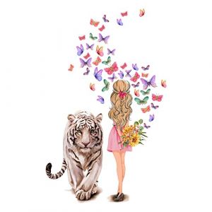Uposao Stickers Muraux Fille Fleur F&eacute;e Autocollant Mural Fille Papillon D&eacute;coration Amovible Stickers Muraux Autocollants Enfants B&eacute;b&eacute; Chambre P&eacute;pini&egrave;re DIY D&eacute;coratif Adh&eacute;sif Stickers Mural (Uposao, neuf)