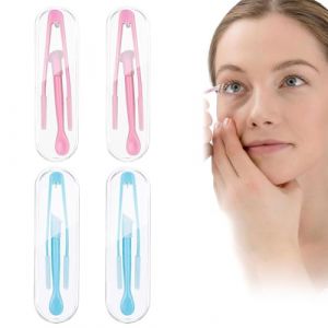 DOKRIN Accessoires pour lentilles, ventouse lentille Lot de 4 pinces &agrave; lentilles de contact avec ventouse (rose, bleu) (IOANA BEST CLOTHES, neuf)