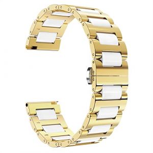 BINLUN Bracelet de Montre Céramique pour Femme Homme avec en Acier Inoxydable Poli 12mm 14mm 16mm 18mm 20mm 22mm Bracelets de Montres à Dégagement Rapide avec Boucle Papillon 6 Couleurs (Prince Gera Flagship Store EU Store, neuf)