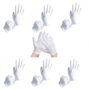 Gant Coton Blanc Hydratants Eczema, Gants de Travail Minces Contre N&eacute;vrodermite, Gants Protection l'ecz&eacute;ma pour Peau S&egrave;che et Sensible-22cm,6 Paires (GuangYuanHang, neuf)