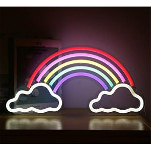 Ulalaza Enseigne Lumineuse au n&eacute;on LED Nuages ​​Arc-en-Ciel veilleuses fonctionnant par USB Signe de chapiteau d&eacute;coratif Bar Pub Magasin Club Garage d&eacute;cor de f&ecirc;te &agrave; la Maison (ToBe-One, neuf)