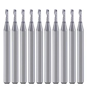 Poignée de 3.175mm, fraise à bout de tête de fraise hélicoïdale à rainure unique, diamètre de coupe de 1.5mm, longueur de coupe de 6mm, pour plastique acrylique PVC MDF (EU_HOZLY, neuf)