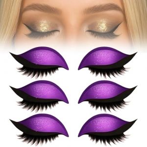 Patch pour cils Lazy Eye Shadow, autocollants 2 en 1 réutilisables pour ombre à paupières et maquillage des cils, faux cils naturels imperméables et longue tenue (Violet) (NordicLume, neuf)