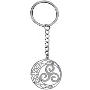 Porte-Clés Original, Bijou de Sac, Triskel, Triskelion, Celte, Celtique, Bretagne, Personnalisable, Avec ou Sans Prénom, Cadeau pour Homme ou Femme (Style 2 sans Prénom) (⭐Publisit-France⭐, neuf)