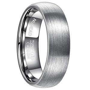 NUNCAD Bague en Tungstène Homme Femme Argent Mate Sans Motif 7mm,Bague d'Amitié Bague Lifestyle Taille 70(22.3) (NUNCAD FR, neuf)