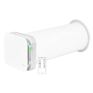 Turbionaire Trend HRV 150 WM Unité VMC Décentralisée à flux alternatif, Récupération de Chaleur, Capteur D'humidité, Télécommande, Timer, 8 Vitesses, Super silencieuse, 158 mm, Garantie 3 ans (INTAX TRADING, neuf)