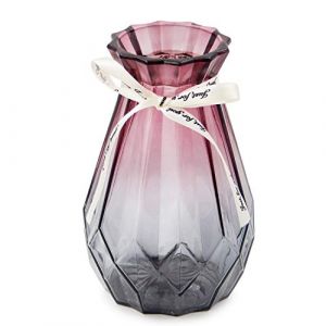 OFFIDIX Vase en Verre dégradé Multicolore Vase géométrique à facettes en Verre coloré pour la Maison, Le Bureau ou Le Mariage (Gris Violet) (Offidirect, neuf)