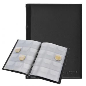 Larius Album pour pièces de monnaie pour 120 pièces de 2 euros, rangement de pièces commémoratives (noir) (Larius Group Dmitrii Nikolaev, neuf)