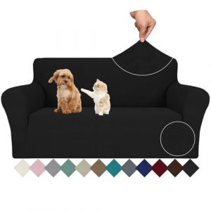 Ystyle Extensible Housse Canapé 2 Places, Universelle Housse De Canapé avec Accoudoirs, Housse Protection Canapém, Sofa Cover Antidérapante, Couvre Canapé pour Chiens Chats Animaux, Noir (YSTYLE HOME, neuf)