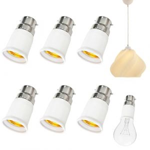 6 PCS Adaptateur B22 e E27,Adaptateur Ampoule Baillonette vers Vis, Convertisseur de Douille Ba&iuml;onnette B22 vers Vis E27,0-250V,pour Ampoules LED,Incandescente Halog&egrave;ne et CFL pour Eclairage. (DanLanYi, neuf)