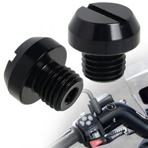 EuAcesry Bouchons d'Obturation de Miroir de Moto, M 10 Vis de Rétroviseur Cache à Droite au Filetage Bougies, Bouchon a Vis pour Trou de Rétroviseur (une paire) (MoChenYun, neuf)
