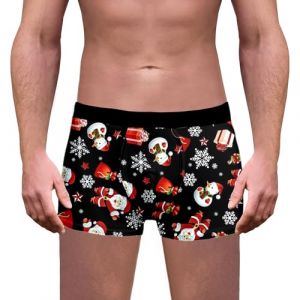 NaLatia Calecon Personnalise Homme, Homme Calecon No&euml;l, Sport Boxer Homme Pas Cher Rigolo Noel Calecon Microfibre Shorty Transparent sous-V&ecirc;tements, Cale&ccedil;on de nouveaut&eacute; Personnalis&eacute; (GUnakd, neuf)