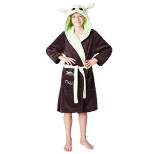 Disney The Mandalorian Robe De Chambre Enfant De La S&eacute;rie The Mandalorian - Peignoir en Polaire Douce avec Capuche De B&eacute;b&eacute; Yoda - Taille Unisexe Garcon Ou Fille 4-14 Ans (Brun/Vert, 13-14 Ans) (Get Trend., neuf)
