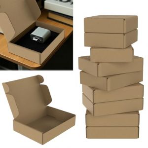 UISEBRT Lot de 20 cartons d'emballage, pliables, en carton ondul&eacute;, pour envoi de marchandises, bo&icirc;te cadeau, marron, pour l'exp&eacute;dition de petites marchandises, carton postal, 20 x 15 x 5 cm (Danyang Home, neuf)