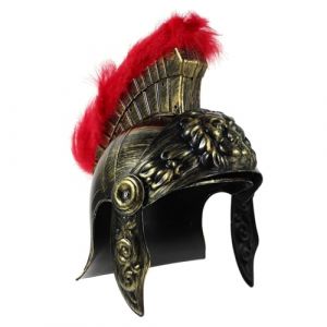 VALICLUD Casque Soldat Romain Ancien Plastique Casque Adulte pour Cosplay et Costume Accessoire de F&ecirc;te avec (MOUBACK, neuf)