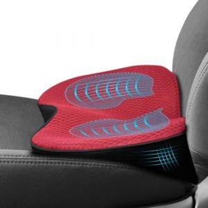 WODHMIEY Coussin de si&egrave;ge de Voiture, Tissu Respirant, Coussin de si&egrave;ge de Voiture en Mousse &agrave; m&eacute;moire de Forme pour si&egrave;ge de Voiture, Chaise de Bureau, fauteuils roulants (Rouge) (Moonnai, neuf)