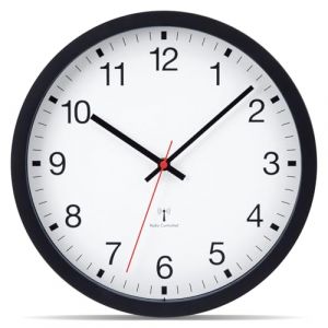 VIVILINEN Horloge Murale Radio Pilotée Silencieuse sans Tic-Tac 30cm Pendule Murale Design Moderne pour Chambre Cuisine Salon Changement d'heure Automatique (Noir, 40cm) (Adonauss, neuf)