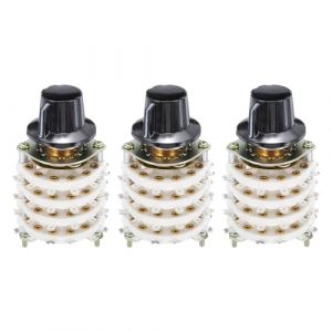 QUARKZMAN Interrupteur Rotatif 4P8T 4 P&ocirc;les 8 Positions S&eacute;lecteur de Bande 4 Niveaux pour Tv Radio Machine Domestique 3 Pi&egrave;ces (QUARKZMAN, neuf)