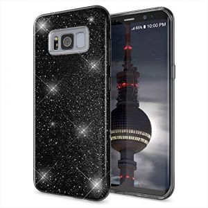 NALIA Coque Paillettes Compatible avec Samsung Galaxy S8 - Look Scintillant & Grip - SHINEPOP (Silicone Case) - Marque de Berlin, Couleur:Noir (BF-Commerce GmbH, neuf)