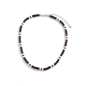 SHLWYG Collier de perles en bois pour hommes, collier de surfeur, collier de style unique, collier de perles en bois de couleur mixte - à la mode, distinctif et beau (WYG1245, neuf)