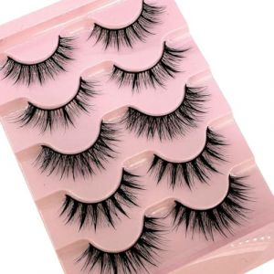 Lot de 5 paires de faux cils naturels 3D - Effet mouill&eacute; - Pour cosplay (wangyanhuavdvvdv, neuf)